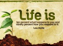 603 Life Is by Lou Holtz Inspirational Quote Graphic