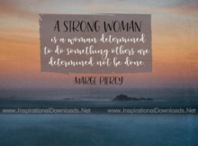 Strong Woman by Marge Piercy Inspirational Graphic Quote Poster