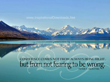 Not Fearing To Be Wrong by Peter McIntyre Inspirational Quote Graphic