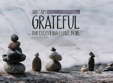 Grateful For Everything (A Positive Affirmation) Inspirational Thought Graphic