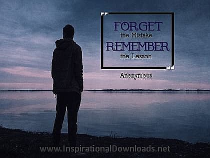 Remember The Lesson by Anonymous Inspirational Thought Graphic