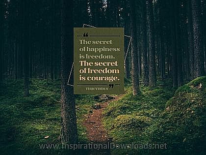 Happiness and Freedom by Thucydides Inspirational Thought Graphic