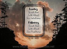 Leaders and Followers by Brian Tracy Inspirational Thought Graphic