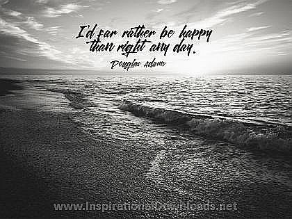 Be Happy by Douglas Adams Inspirational Quote Graphic